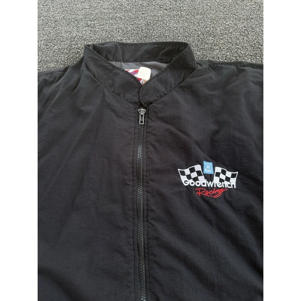 Vintage GM‎ Goodwrench Racing Windbreaker Jacket Black NASCAR 90s USA Made